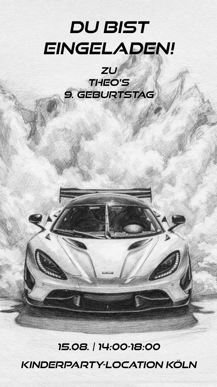 Rennauto Monochrom
